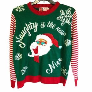 🎄 SALE!!! Great Christmas Sweater Naughty New Nice Santa M